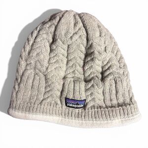 Patagonia Gray Coastal Cable Knit Fleece Lined Beanie OS
